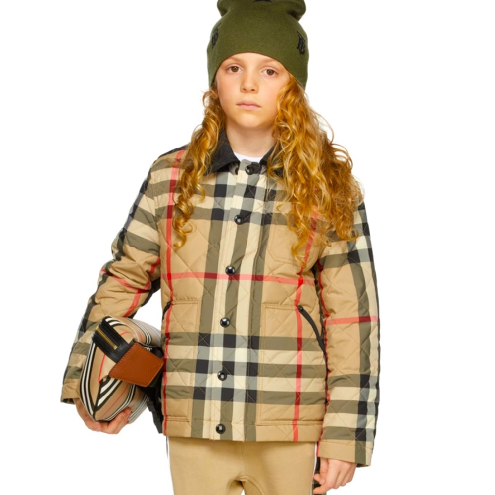 ❤️BURBERRY KIDS BEIGE QUILTED JACKET❤️ BRAND NEW SZ 8 ❤️